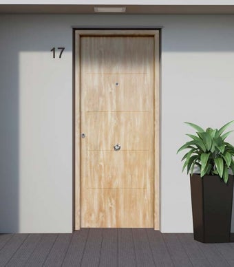 porta de entrada em madeira